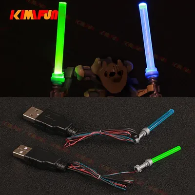 1 stücke USB LED licht lichtschwert MOC figur Bausteine Waffe Stadt Simulation Beleuchtung display Image