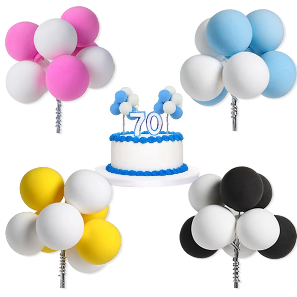 8 teile/satz Ballon Kuchen Plug-in Topper Gemischte Farbe Alles Gute Zum Geburtstag Hochzeit Party Kuchen Dekoration Lieferungen Image
