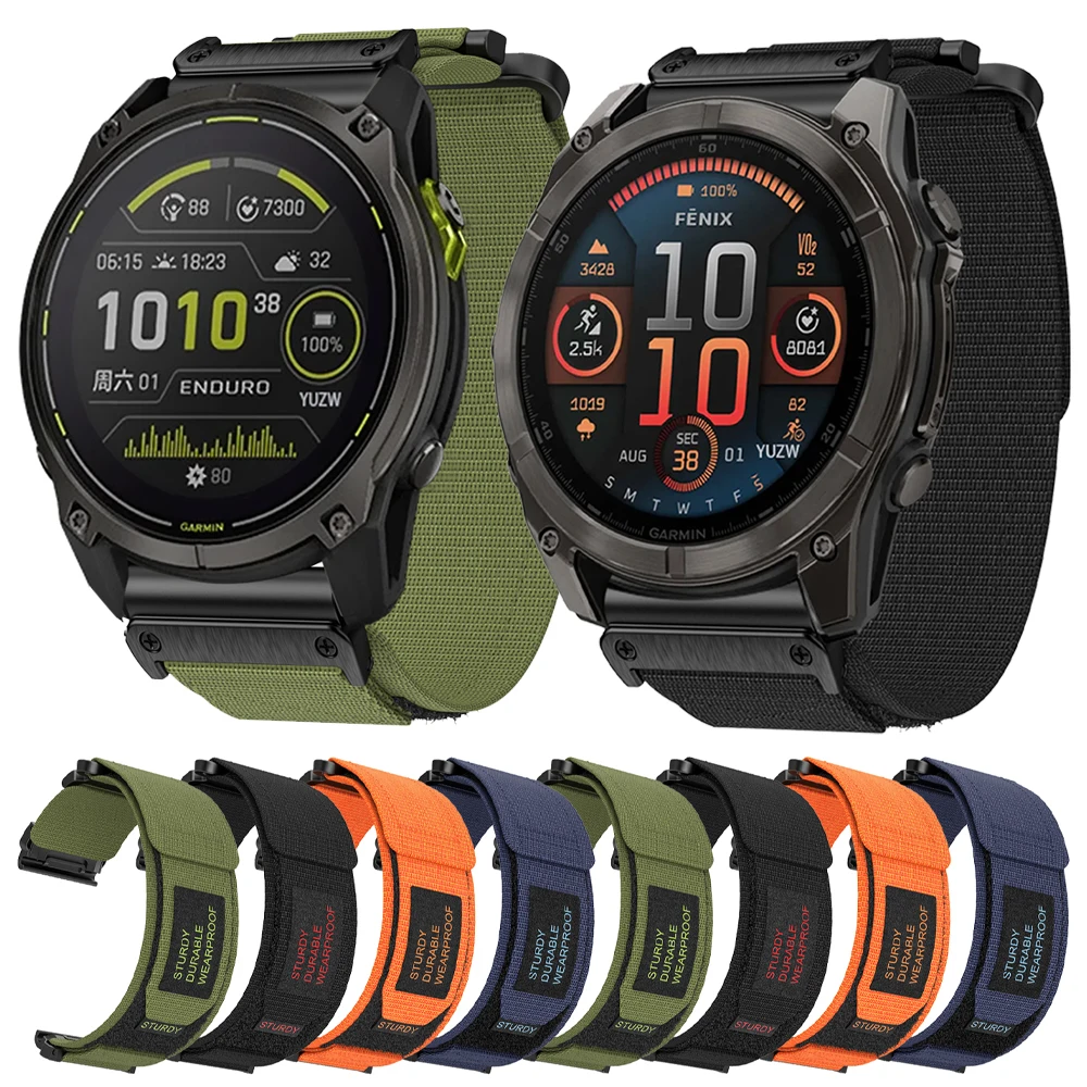 22 26mm Nylon Armband für Garmin Fenix E 8 7 7x Pro Epix Gen 2 Enduro 3 Instinkt 2x Armband Quick fit Release Armband Image