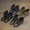 Neue quadratische Ferse Frauen Motorrads tiefel Niet Reiß verschluss Design Stiefelette für Frauen Street Style Damenschuhe Western Stiefel Größe 43