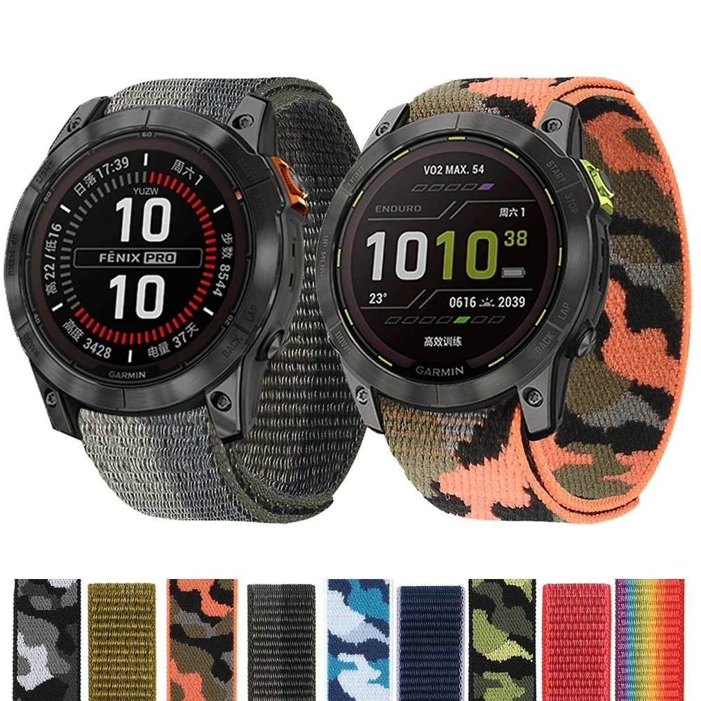 22 26 mm Nylon-Schnellarmband für Garmin Fenix 7X 7 Pro Fenix 6X 6 5X 5Plus Tactix 7 Forerunner 965 955 Enduro 2 Loop-Uhrenarmband Image