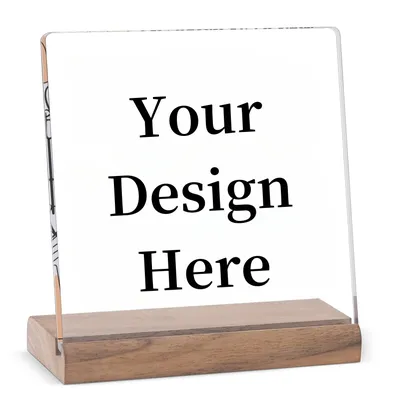 Benutzerdefinierte Acrylplakette mit Holzständer, quadratische Schilder, personalisierter Image