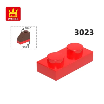 Wange 3023 100 g/313 Stück 1 x 2 niedrige Baustein-MOC-Farbe, lose Teile, kompatibel mit Ziegel, Image