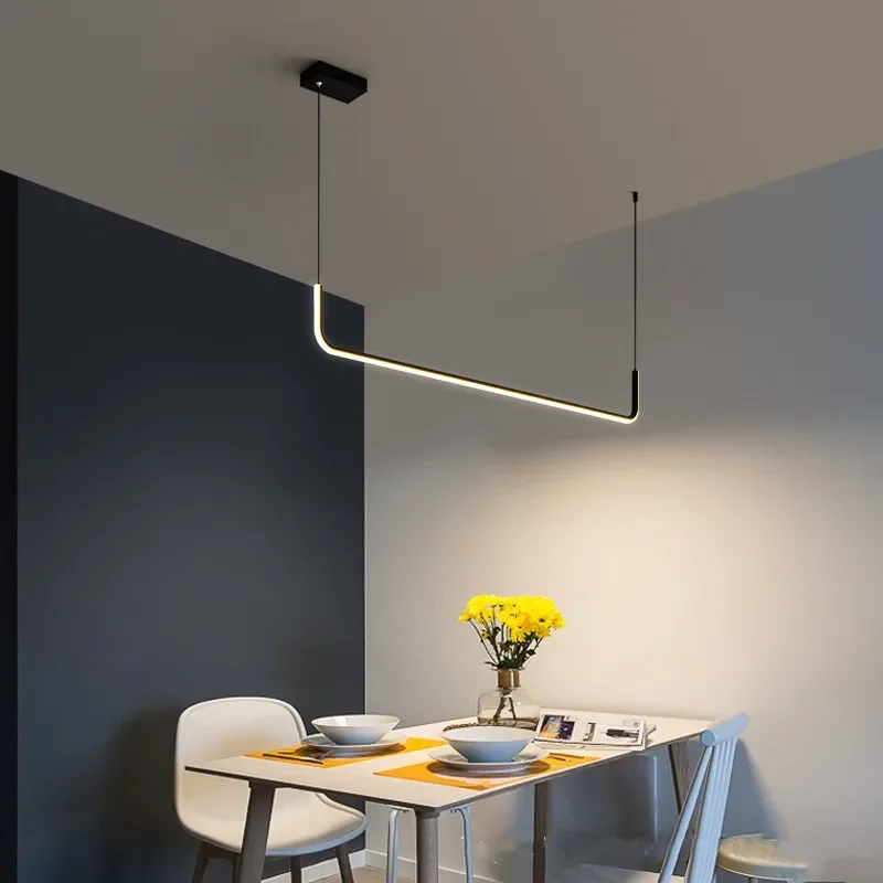 Moderne minimalist ische LED Pendel leuchten Schwarz gold dimmbar für Tisch Esszimmer Küche Bar Kronleuchter Wohnkultur Beleuchtung Glanz