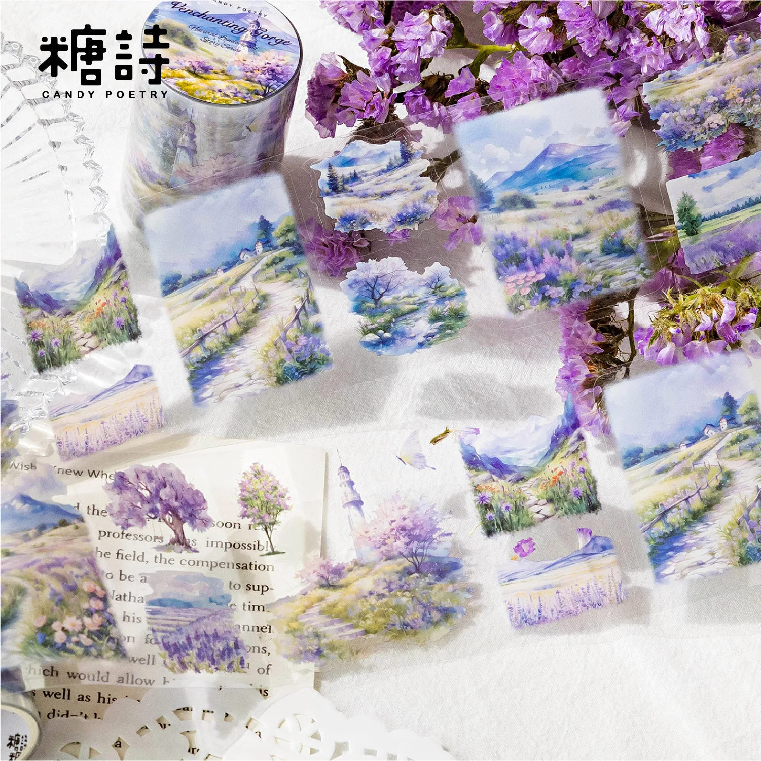 6cm * 2m schöne natürliche Landschaft Haustier Klebeband Aufkleber Kreativität dekorative Stick Etiketten Planer handgemachte Junk Journal Lieferungen Image