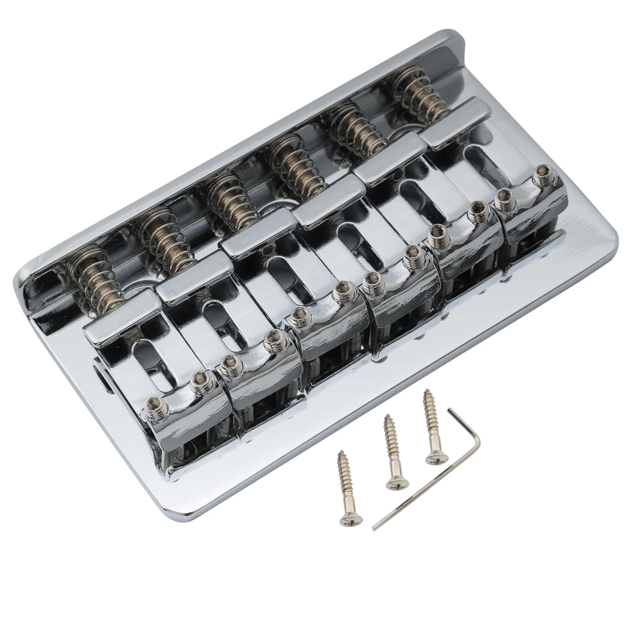 Musiclily Pro 54 mm (2-1/8 Zoll) Steel Hardtail Fixed Bridge Vintage Bent Saddles für importierte ST Tele Style E-Gitarre