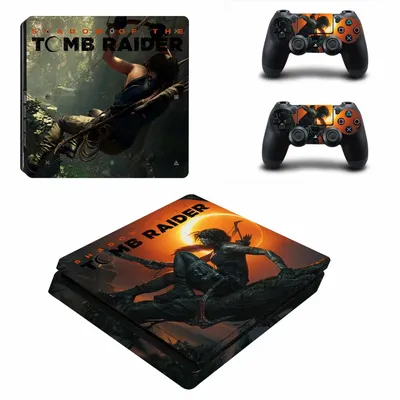 Tomb Raider PS4 Slim Haut Aufkleber Für Sony PlayStation 4 Konsole und Controller PS4 Dünne Skins Image