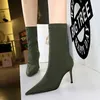 Große Größe 34-43 Frauen Socke Stiefel Herbst Concise Elastische Lycra Spitz High Heels Schuhe