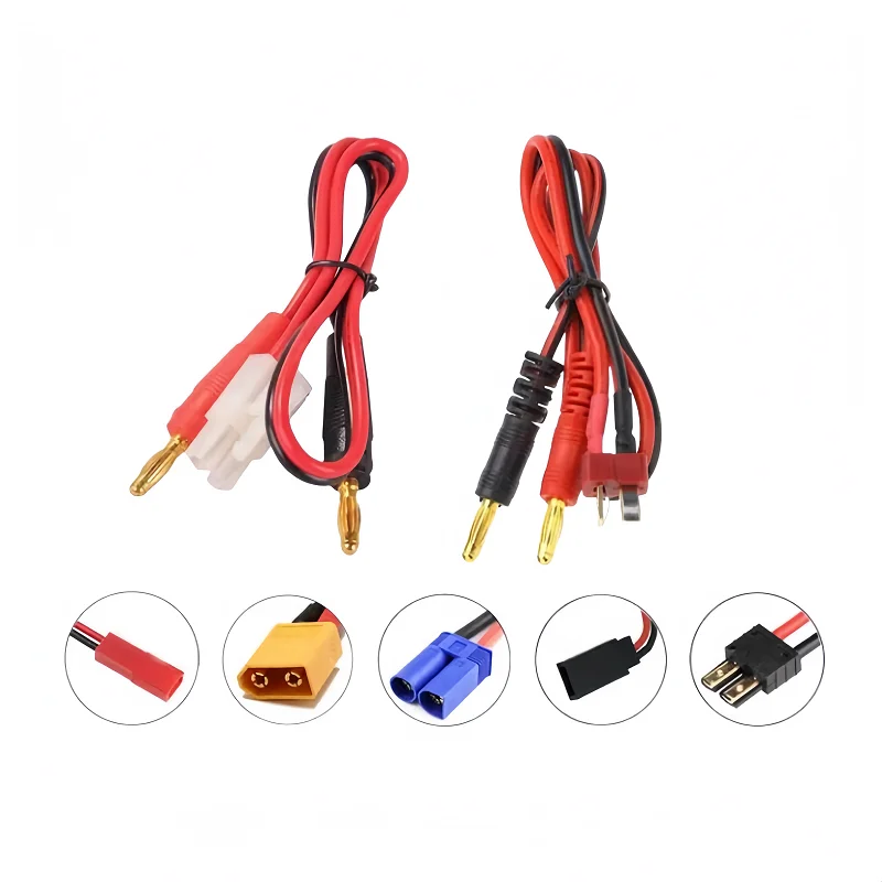 15B6AC Ladegerät symmetrisches Ladekabel 4 mm Bananenkopf auf XT60 T-Stecker XT90 EC JST DuPont Stecker Adapterkabel Luftfahrtmodellkabel Image