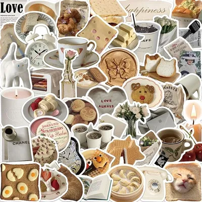 10/30/50Pcs Braun Ins Wasserdichte Graffiti Aufkleber Ästhetische Dekorative Gepäck Tasse Laptop Telefon Sammelalbum Notebook Kinder Aufkleber Image