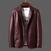 Plus Größe M-6XL Frühling Herbst Herren PU Leder Jacke Slim Fit Casual Blazer Mäntel Männer Faux Leder Blasers Masculino MY164