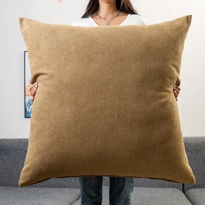 Großer quadratischer Kissenbezug, Kaffeesofa-Rückseite, riesiger Kissenbezug, waschbar, für Wohnzimmer, Schlafzimmer, Kissenbezüge, einfarbig, 60/70/80 cm Image