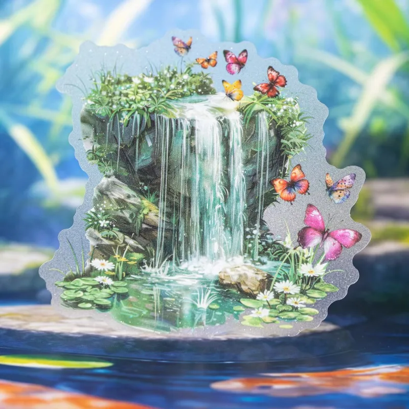 10 Stück Aufkleber pro Packung Garten leben kleine Landschaft Garten landschaft liefert hand gefertigtes Material Briefpapier Sammelalbum 142*95mm Image