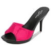 2024 neue Sommer Hausschuhe Frauen gemischte Farben feine Ferse 9cm 13cm außerhalb Slipper Sandale Plattform sexy Slipper Frauen Schuhe Slides