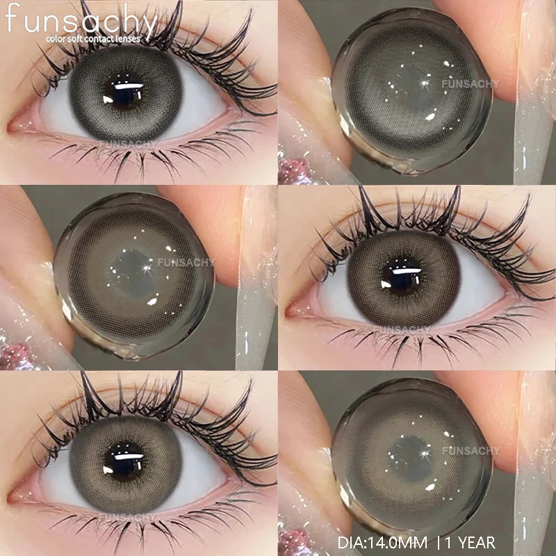 FUNSACHY 1 Paar neue braune Kontaktlinsen Schönheit Mode Schüler Augenfarbe Linsen Farbige Kontaktlinsen Jahreskosmetik Schüler Image