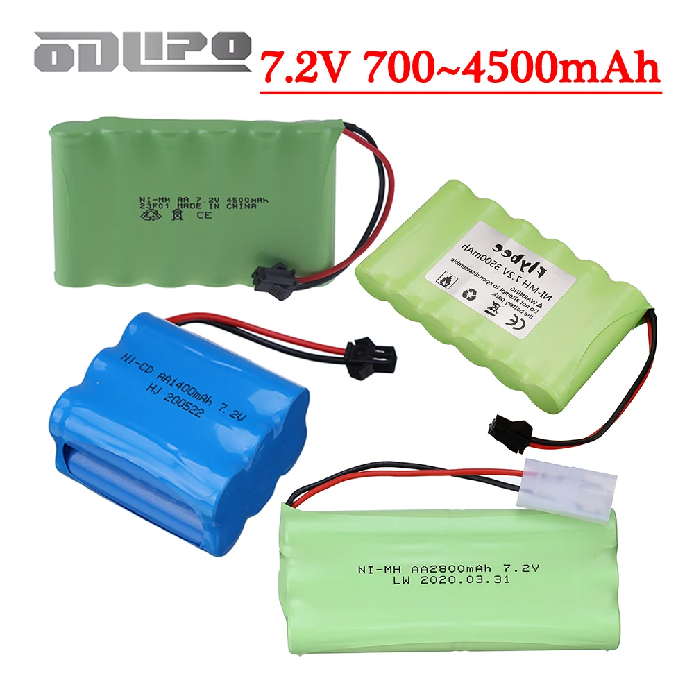 Nimh 4500mah 3500mah 3000mah 2800mah 2400mah 1400mah 700mah aa 7,2 v nicd batterie für rc elektrische spielzeug autos lkw boot pistolen roboter Image