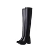 2024 Oberschenkel hohe Frauen Stiefel über dem Knie elastische Stretch sexy Straßen schuhe lange Zapatillas Mujer warme Plüsch große Größe 54 17-19