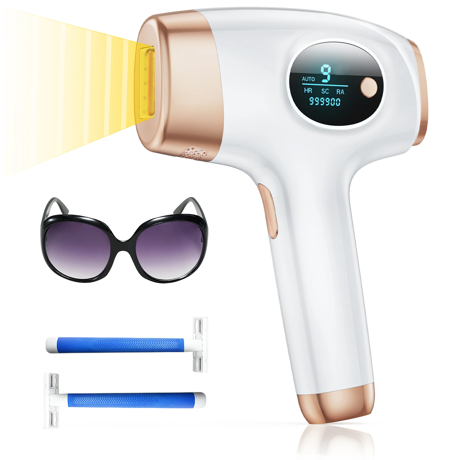 Laser-Haarentfernungsgerät 999900 Blinkt 3in1 IPL Pulsed Light Epilierer Schmerzloser Haarentferner Männer Frauen Zuhause Ganzkörpergebrauch Image
