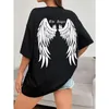 Damen Sommer Gothic bedrucktes T-Shirt lässig Retro o Hals plus Größe Paar koreanische Streetwear