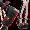7cm Vintage Dark Gothic Stil Mädchen Schuhe Lolita Cosplay Halloween Dicken Boden Flamme Muster Bat Taste Flügel Hohe Ferse schuhe