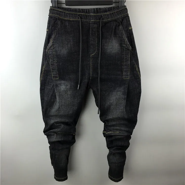 Owen Seak Männer Casual Cargo-Harem Jeans Hosen High Street Hip Hop Länge Männer kleidung Denim Jogginghose Frühling Herbst große Größe