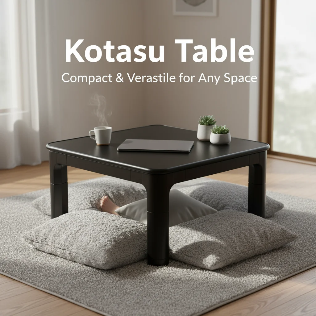 Japanische Kotatsu-Tischbeine, faltbar, wendbar, schwarz/weiß, Wohnzimmermöbel, Fußwärmer, beheizter niedriger Couchtisch