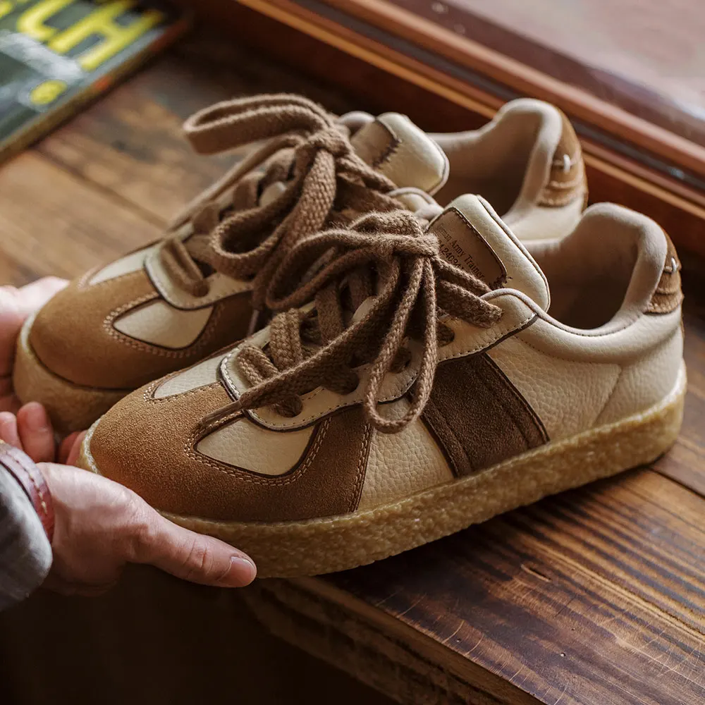 Maden Vintage German Trainer Schuhe für Herren Herbst Casual Sneakers mit dicken Sohlen Schnür schuhe Low-Top vielseitige flache Schuhe