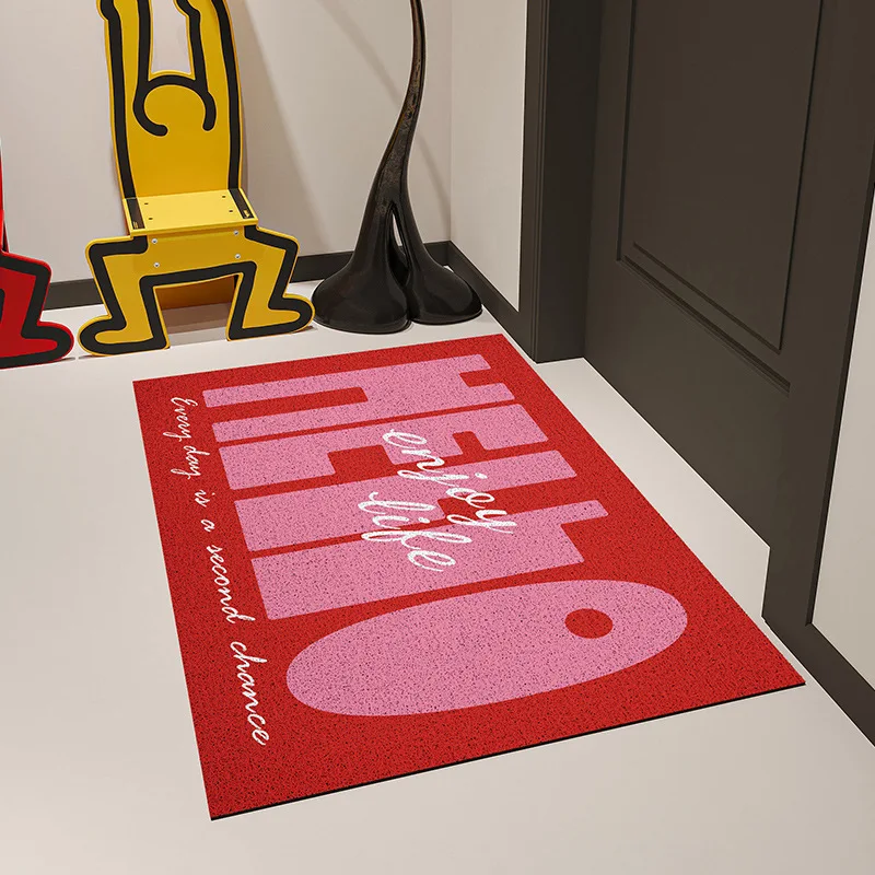 Moderne kreative Brief muster Veranda Fuß matte Teppich Wohnzimmer Badezimmer Boden PVC Anti-Rutsch-Matte kann Eingangstür Matte geschnitten werden