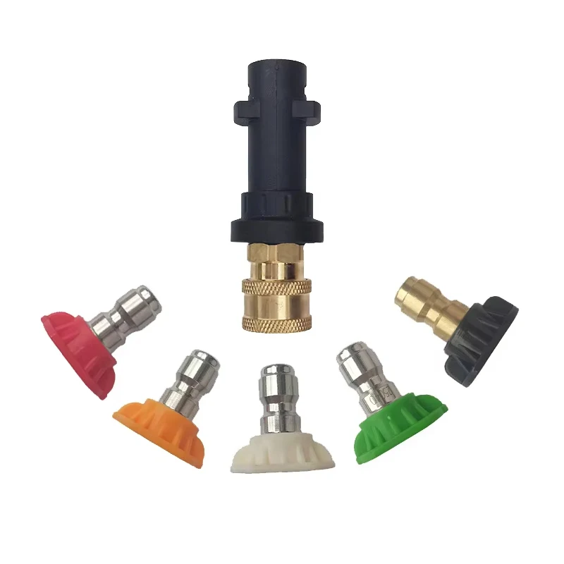 Schnell Anschluss Auto Waschen Pistole Adapter Edelstahl Jet Lance Düse Hochdruck Waschmaschine Spray Düse Reinigung Zubehör Image