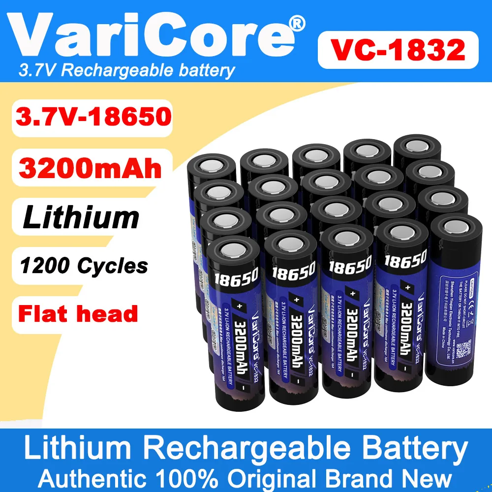 VariCore 3,7 V Li-Ion 18650 3200 mAh Akku Power Batterien Für Taschenlampe Scheinwerfer Ablauf geräte DIY Modifikation Image