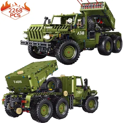 Military RC BM-13 "Katyusha Rakete Launcher Gebäude Block Fernbedienung Auto Modell Bricks WW2 Waffe Image