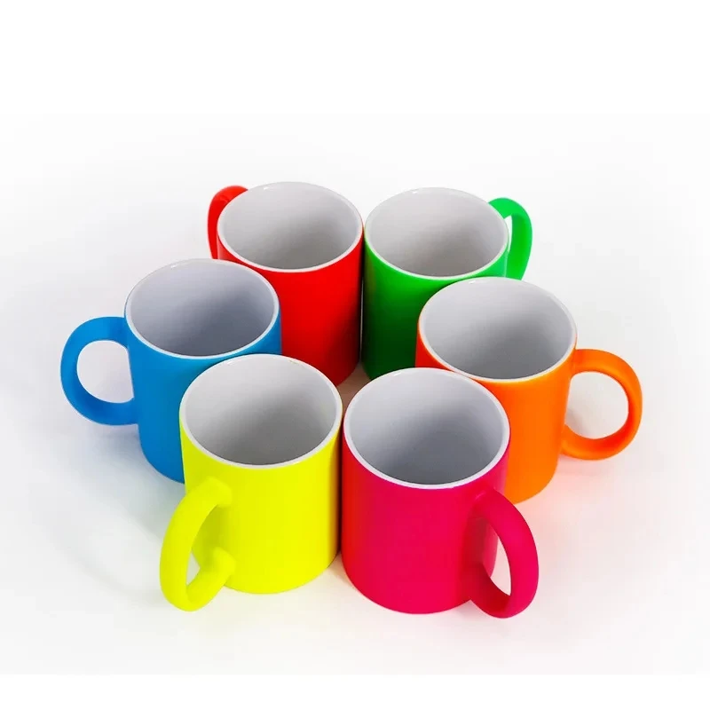 Thermische Sublimation leere 11 Unzen Keramikbecher für Weihnachtsgeschenk für DIY Fotodruck 350 ml farbige Glitzerbecher Kaffee Milchbecher Image