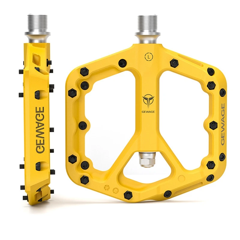 Abwasser ultraleichte Dichtung lager Fahrrad Fahrrad pedale Radfahren Nylon Straße BMX MTB Pedale flache Plattform Fahrrad zubehör, gelb Image