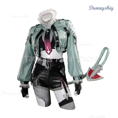 Zenless zone zero jane doe cosplay kostüm perücke set schwanz ohr spiel zzz jacke halloween party Image