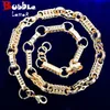 Blase Buchstabe Gold Farbe Männer Halskette Halsreif plattiert Kupfer kubanischen Link Mode Hip Hop Punk Schmuck Rock Street