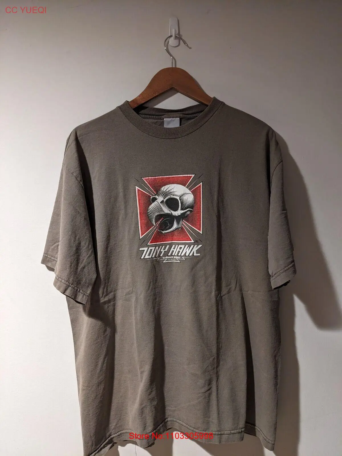 Vintage Tony Hawk Powel Peralta BirdHouse Skateboard Grün Braun X-Large T-Shirt