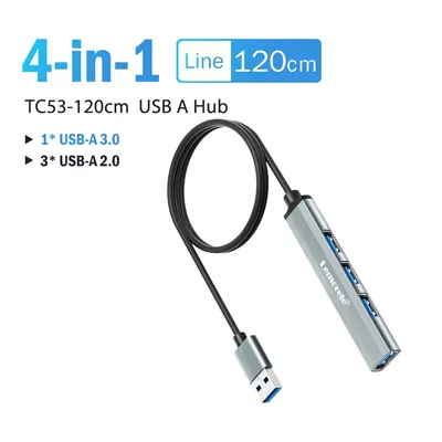 Lemorele 120cm 4Ports USB Hub otg USB ein 3,0 Adapter Multi Splitter Adapter Laptop Zubehör für Image