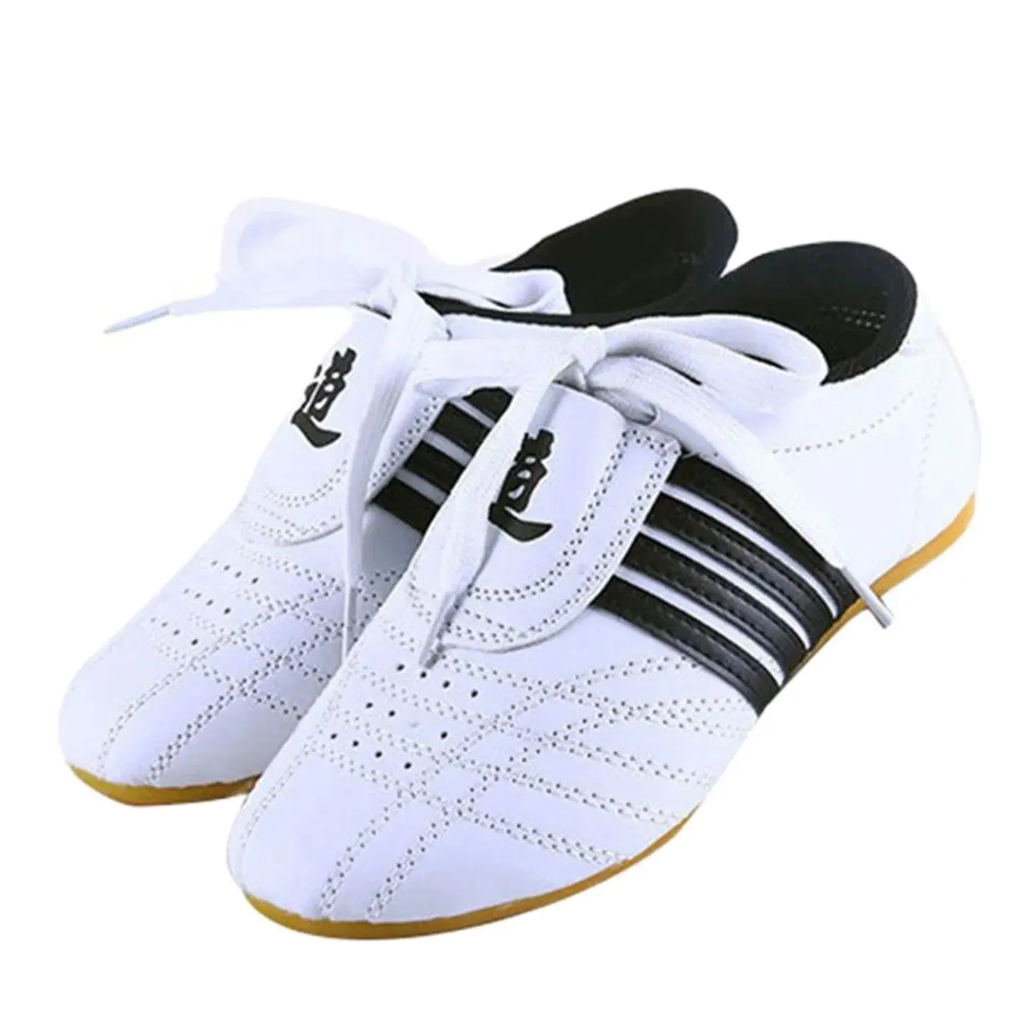 Black Border Four Bar Erwachsene Kinder Kampfsport Kuh Sehnensohle Atmungsaktive Taekwondo-Trainingsschuhe Image