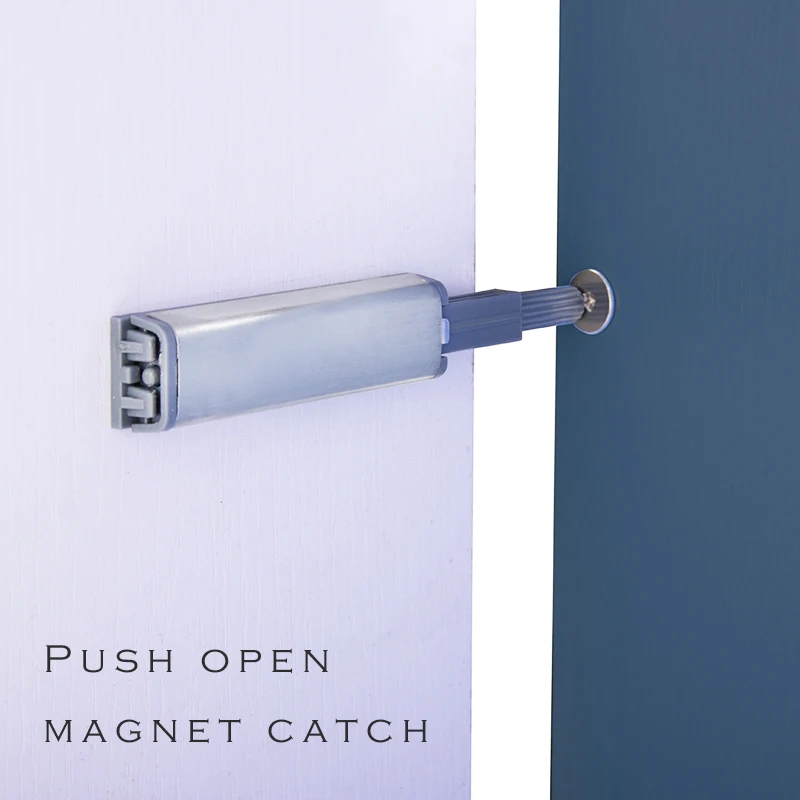 4 Stück Zungenförmige, verstellbare Möbel-Türschließer aus Holz, Push-Open-Magnetverschluss für Schränke und Kommoden Image