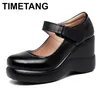 TIMETANG Mode Keil Heels Mary Janes Große Größe Schuhe Frauen High Heels Pumps Für Damen Büro frauen
