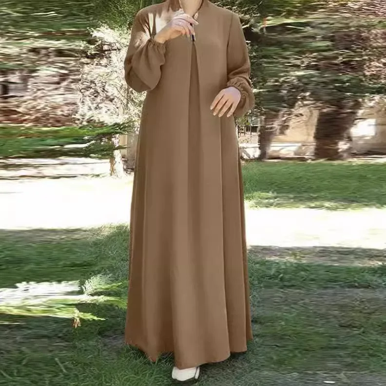 Muslimische lange Robe Kleid Frauen Vestidos Eid Abaya Dubai Saudi-Arabisch Marokko Jalabiya Ramadan feste Kleider bescheidene Islam Abayas Image