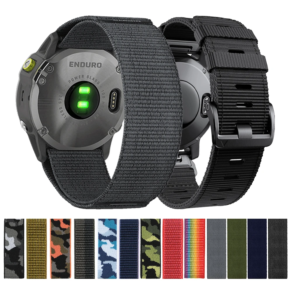 Schnellverschluss-Nylon-Schlaufenband für Garmin Fenix 8 E 47 mm 8 x 51 mm 7 x 6 x/Forerunner 965 955 745 Band Instinct 2 x 22 26 mm Armband Image