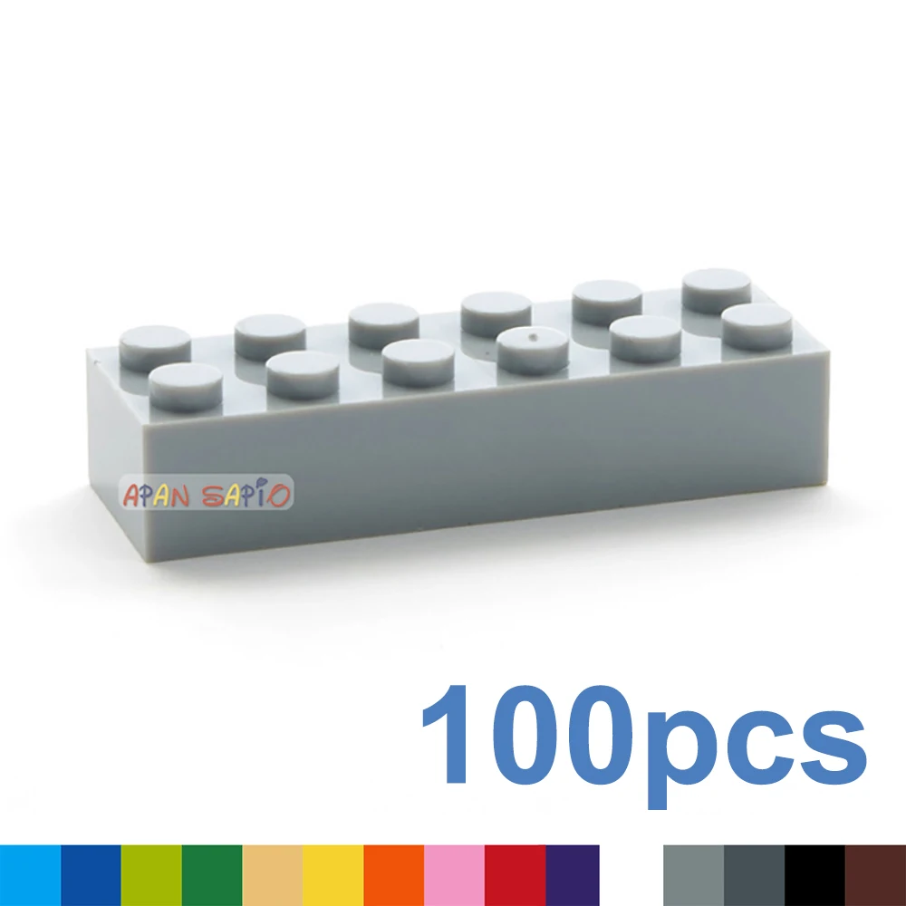100 stücke 2x6 Dot DIY Bausteine Dicke Zahlen Bricks Pädagogisches Kreative Größe Kompatibel Mit 2456 Kunststoff Spielzeug für Kinder Image