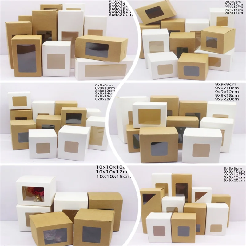 10 Geschenk boxen in mehreren Größen mit Fenstern, geeignet für Schmuck partys Image