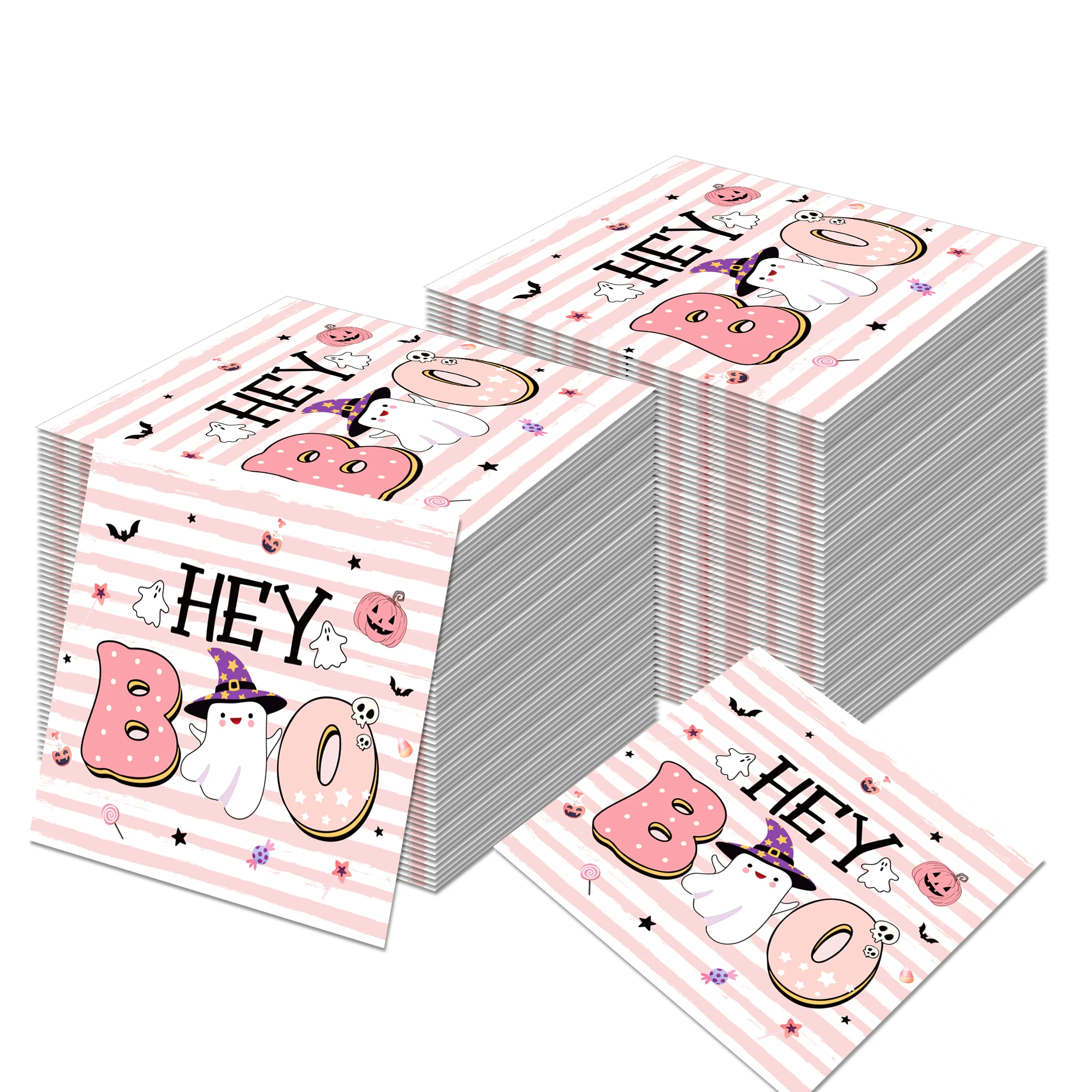 20 stücke Halloween Rosa Geist Gast Servietten Einweg Papier Abendessen Serviette Badezimmer Handtücher Halloween Party Decor Image