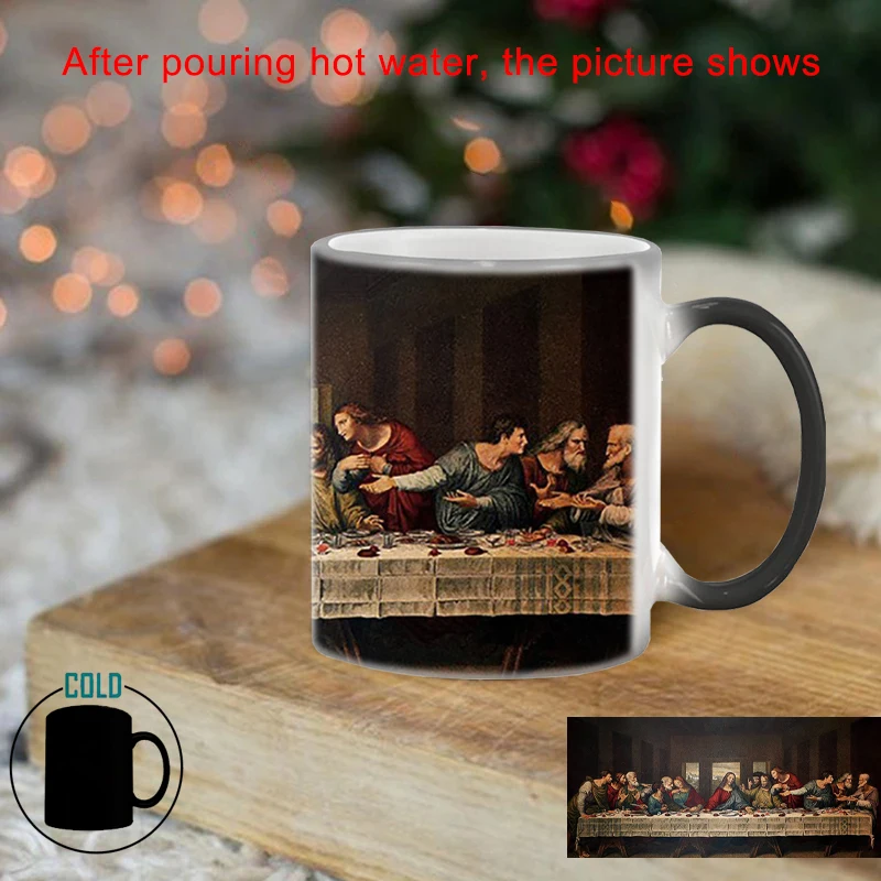 Letztes Abendessen wärme empfindliche Tasse BSKT-160 Sublimation Rohlinge personal isierte Geschenke Verfärbung Tassen Kaffeetassen Farbwechsel Tassen Image