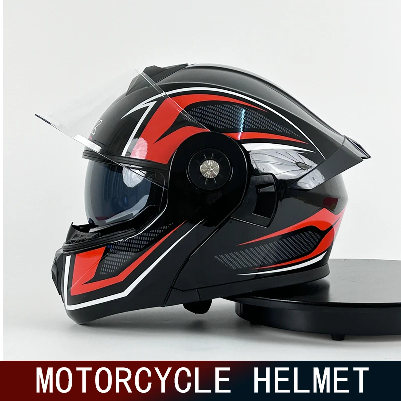 Motorrad helm Herren-und Damen gesichts helm Winter-und Sommer motorrad Vollhelm Doppel linse Vier-Jahreszeiten-Universal helme Image