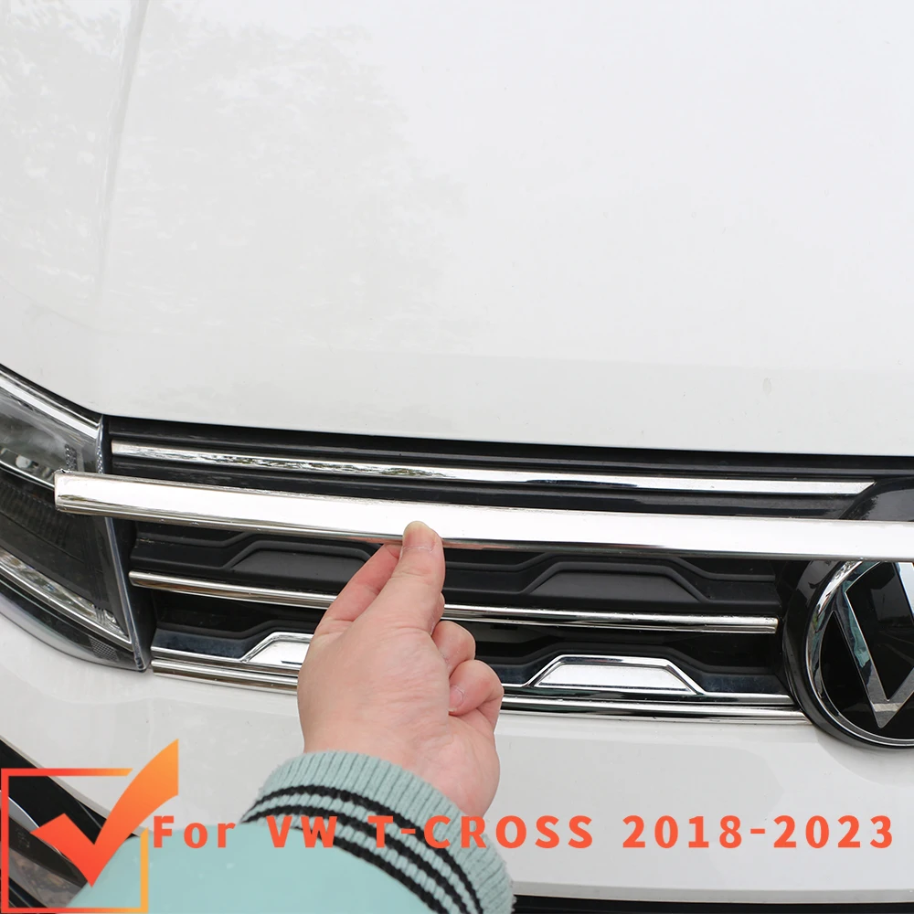 Für volkswagen vw t-cross tcross 2016-2018 Auto Front stoßstange Mesh Mittel gitter Grill Formst reifen Abdeckung Verkleidung Zubehör Image
