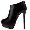 LAIGZEM Schwarz Stiefel Closed Toe Plattform Stiletto Mode Booties Benutzerdefinierte Damen Schuhe Frau Botines Laigzem Große Größe 34-52
