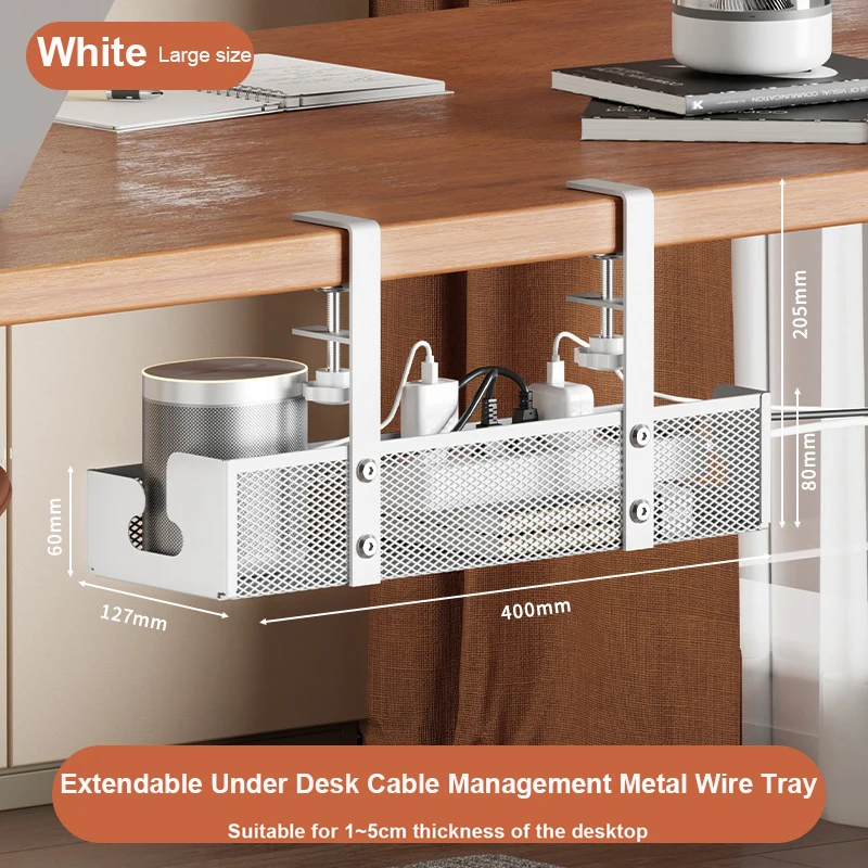 Unter dem Tisch Lagerregal Metall Kabelmanagement Tablett Home Office Schreibtisch Draht Organizer Kein Stanzen Küche Aufbewahrungszubehör